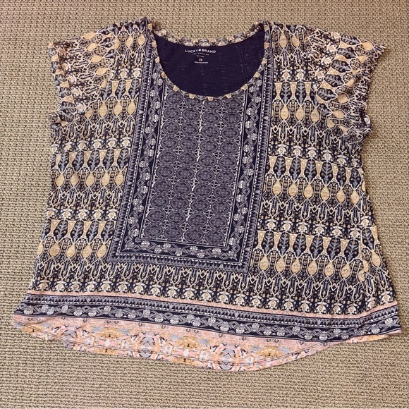 Lucky Brand Women’s 2X Blue and Orange Tops Lot of 2 - Picture 6 of 8